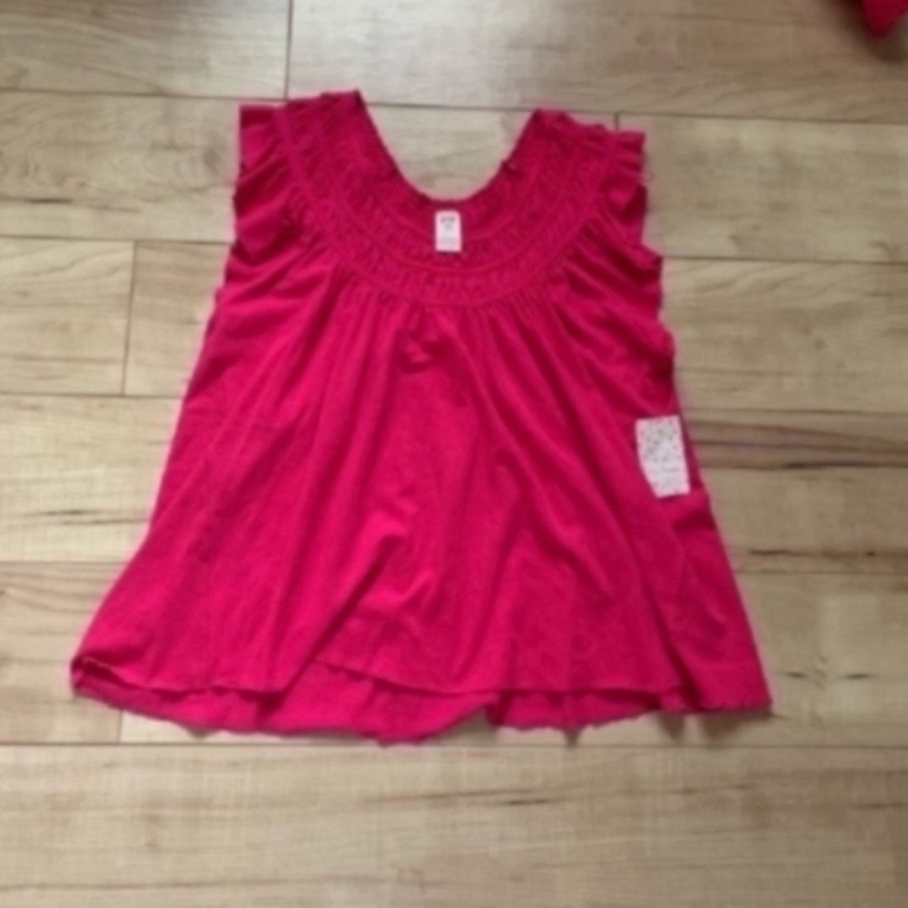 NWT Free People Coconut gathered blouse - Picture 2 of 7